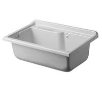 Negrari Bañera de apoyo de resina PP para lavabo, resistente a la humedad, resistente a los ácidos de uso común, kit de desagüe incluido, interior y exterior, 80 x 50 x 30 cm, blanco