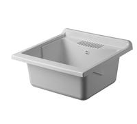 Negrari Bañera de apoyo de resina PP para lavabo, resistente a la humedad, resistente a los ácidos de uso común, kit de desagüe incluido, interior y exterior, 60 x 60 x 30 cm, blanco