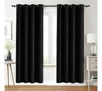Negro 135x240cm Utopia Home 2 Piezas Cortinas Opacas con Ojales | Opacas & aislantes térmicas | Ojales para fácil instalación | Aislamiento acústico | Para dormitorio, salón & cocina