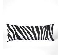 Negro Funda de Almohada 50x150cm, Fundas Cojines Raya Terciopelo Almohada Doble Cara Impresión, Suave Mejorar la Calidad del Sueño Cremallera Invisible para Sofá Cama Decoración Hogar Sala, Model1227