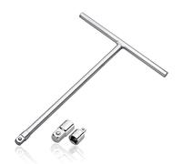 Neiko 01135 una unidad de 3/8 pulgadas mango en T llave, cromo vanadio acero | largo alcance | incluye 3/8 "y 1/2" adaptadores