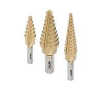 Neiko 10193A Titanium Step Drill Bit Set, High Speed Steel | 3-Piece Set | Total 28 Sizes by Neiko