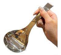 NEIQIUWING Cuchara para sopa de acero inoxidable 304 con gancho, apta para lavavajillas, cucharón profundo para servir sopa y caldo, superficie pulida para cocina, restaurante y camping (L)