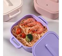 NEIQIUWING Vaporera de silicona para microondas y horno, tapa a prueba de fugas con válvula, diseño multicapa para separar alimentos, fácil de limpiar, gris/rosa/morado/verde/blanco (morado)
