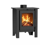 NEMAXX® H8 Estufa de Leña Ventilada Tipo Chimenea Negra 7,6 kW para 50-90 m² - Ventilador de Aire Caliente Tangencial 2 Niveles - Aire Primario y Secundario - Clase Energética A 76% - Ø 150 mm