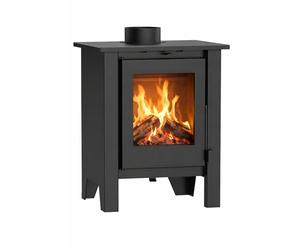 NEMAXX® H8 Estufa de Leña Ventilada Tipo Chimenea Negra 7,6 kW para 50-90 m² - Ventilador de Aire Caliente Tangencial 2 Niveles - Aire Primario y Secundario - Clase Energética A 76% - Ø 150 mm