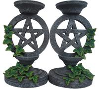 Nemesis Now Aged Pentagram Candlesticks Candle Holder 13.4cm Grey (Nemesis)