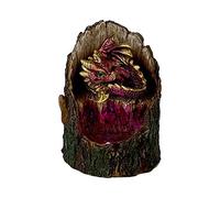 Nemesis Now Arboreal - Figura iluminada de dragón Rojo en Tronco de árbol, Verde, 10,8 cm, U5287S0