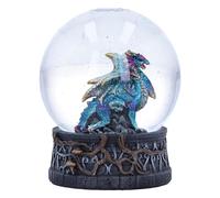 Nemesis Now Bola de Nieve Dragon Storm de 10 cm, Resina, Globo de Nieve de dragón Azul, decoración del hogar de dragón, Fundido en la Mejor Resina, Pintado a Mano por Expertos
