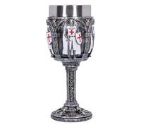 Nemesis Now Copa de Caballero, cáliz Medieval ornamentado, Taza extraíble de Acero Inoxidable para Beber, Copa de Caballero Blanco Valiente