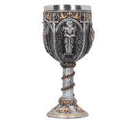Nemesis Now Copa de Caballero Medieval, 17,5 cm, Plata, Resina con Inserto de Acero Inoxidable