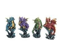 Nemesis Now Dragonling Brood, Juego de 4, 4 cm, metálico Multicolor