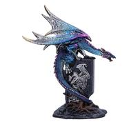 Nemesis Now Figura de dragón azul Draconic Sigil - Adorno de resina de 17,5 cm, artículos de regalo coleccionables, fundido en la mejor resina, pintado a mano por expertos, U6699A24
