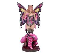 Nemesis Now Figura de Gato de Cheshire - Hada del país de Las Maravillas 24 cm, Resina, Rosa, Adorno de Hadas temático de Alicia en el país de Las Maravillas, Hada de fantasía de Gato de Cheshire,