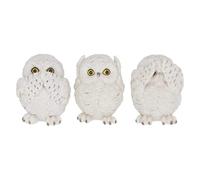 Nemesis Now - Figura Decorativa (9 cm), diseño de búhos, Color Blanco