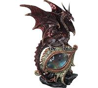 Nemesis Now - Figura Decorativa de dragón y Ojo (26 cm), Color Rojo