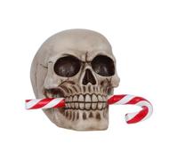 Nemesis Now Frostbite - Adorno LED de calavera de bastón de caramelo de 12 cm