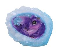 Nemesis Now Geode Nest - Figura de Dragón Morado/Azul de 12,5 cm en Geoda de Cristal, Resina, Adorno Coleccionable, Fundido y Pintado a Mano