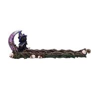Nemesis Now Grimalkin Witches - Quemador de Incienso con diseño de Gato Negro y Luna Creciente, 29 cm