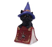 Nemesis Now Hocus U5231S0 - Figura Familiar de Gato Negro y Libro de hechizos, 12,7 cm, Color Rojo