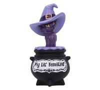 Nemesis Now My Lil Familliar Shadow - Figura de Bruja de Gato, 10,5 cm, Resina, decoración gótica, fundida en la Mejor Resina, Pintada a Mano por Expertos