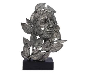 Nemesis Now Natural Emotion - Peace 32 cm, Resina, Plata, Cara en Hojas, Escultura Natural, cumpleaños, Ideal para Amantes de la Naturaleza y el Arte, fundida en la Mejor Resina, Pintada a Mano por