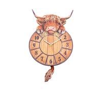 Nemesis Now - Reloj de Pared, con diseño de Vaca de Las montañas de Escocia, 25 cm, MDF, tamaño único, Color Rojo