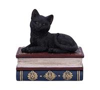 Nemesis Now Salems Spells Witches Familiar Black Cat and Spellbook Box, 11,7 cm