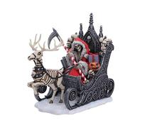 Nemesis Now Slay Bells - Figura gótica de Navidad con diseño de trineo de Papá Noel, pintada a mano, de polirresina, coleccionable, pesadillas silenciosas, 16 cm