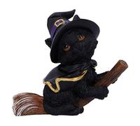 Nemesis Now Tabitha Small Witches - Figura Familiar de Gato Negro y Escoba, 11 cm
