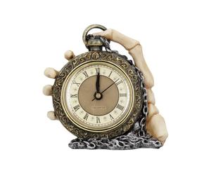 Nemesis Now Time Skeleton Clock 14cm Gold, Polyresin, One Size (Nemesis)