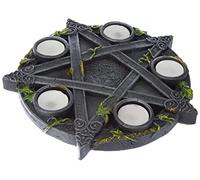 Nemesis Now Portavelas para velas de té Wiccan Pentagram Poliresina Estándar