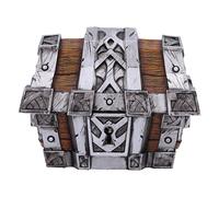 Nemesis Now World of Warcraft - Cofre del tesoro con encuadernación plateada de 10,5 cm, resina, plata/marrón, mercancía oficial de World of Warcraft, caja de cofre del tesoro, caja de control de