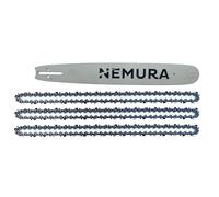 Nemura Guía de cadena 40 cm y Lote de 3 cadenas para motosierra - Compatible con Stihl MS240, MS241, MS260, MS261, 024, 026-67 Eslabones - Passo 325" - Calibre 1,6 mm - Servicio postventa en Español