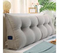 NENIUX Cojín de Respaldo para Cama Almohada de Lectura Almohada Doble de Cabecera Cojín Grande de Tatami Cojín Triangular en Cuña para Cabecero para Dormitorio Sofá con Funda Lavable, 120 * 50 * 20cm