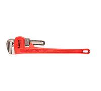 NEO TOOLS Alicates de tubo stillson 450 mm, rango 65 mm, 18", peso 1,79 kg, carcasa de hierro dúctil, mordazas forjadas, lijadas, ranuradas, mecanismo de tornillo sin fin
