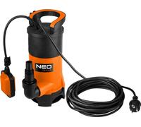 NEO TOOLS: Bomba sumergible (900 W, 16.000 litros por hora, para agua limpia y sucia, tamaño máximo de partículas: 25 mm, cable de 10 metros). Bomba sumergible para desaguar sótanos. Bomba para agua s
