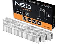 NEO TOOLS Grapas galvanizadas para grapadora neumática (para NEO modelo 14-570), GA18, tipo 90 (4K), longitud 10-40 mm, 4000 unidades, alambre de acero galvanizado, resistente a la corrosión (12 mm)