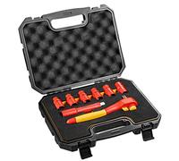 NEO TOOLS Juego de llaves de zócalo 1000V | Juego de 8 piezas, acero CrV, casquillos hexagonales 10-19 mm, trinquete, extensión | Para electricista, en una maleta