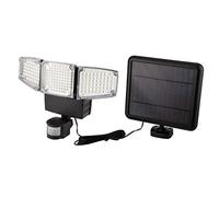 NEO TOOLS Lámpara solar montada en la pared con triple panel LED de 1000 lm 10 W, sensor crepuscular y de movimiento, tiempo de carga: 6-8 h, tiempo de trabajo: aproximadamente 6 h, peso: 1,75 kg,