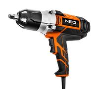 NEO TOOLS Llave de impacto eléctrica de 1020 W, 950 Nm, par máximo 950 Nm, potencia 1020 W, forro de 1/2", velocidad de rotación 2600 rpm, incluye 4 llaves de vaso 17, 19, 21, 22 mm
