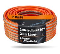 NEO TOOLS Manguera de jardín profesional de 6 capas, 1/2 "o 3/4" | PVC, reforzado con poliéster cruzado y tejido | Food Safe: adecuada para agua potable | diferentes modelos