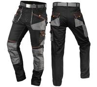 NEO TOOLS - Pantalón de Trabajo (HD, Delgado), diseño de Cintura con Bolsillos, Elementos Reflectantes, XS a 3XL (XS), Color Negro