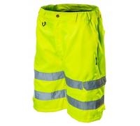 NEO TOOLS Pantalones cortos de seguridad para hombre, tallas S-XXL (amarillo/naranja), o juego con camiseta y gorra, zonas reflectantes, bolsillos multifunción de alta visibilidad
