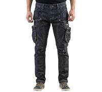Neo tools pantalones de trabajo para hombre de tejido vaquero largo, c