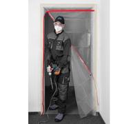 NEO TOOLS Protección contra el polvo para puerta con cremallera, transparente, con cremallera, 1230 x 2240 mm