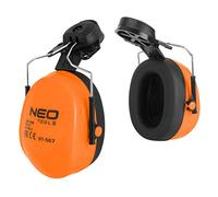NEO TOOLS Protectores auditivos para Casco, SNR 29 dB, Superficie Suave, protección auditiva Ajustable, Brazos giratorios y giratorios
