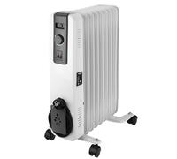 NEO TOOLS Radiador de aceite de 2000W: Calefactor eléctrico con 9 aletas, 3 niveles de potencia, termostato ajustable, protección contra sobrecalentamiento y ruedas