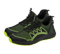 NEO TOOLS Zapatos de seguridad con puntera de acero, zapatos de trabajo para hombre, clase de protección SB SR talla 39-47, antideslizantes, transpirables, suela de espuma EVA, negro y verde, 40 EU