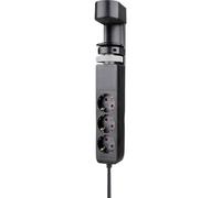 Neomounts STE - Enchufe de Mesa (3 Unidades, 1 Puerto USB-A, 2 Conectores USB-C), Color Negro